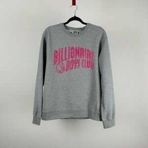 Billionaire Boys Club Crewneck Sweatshirt Gray Pink Logo Size L